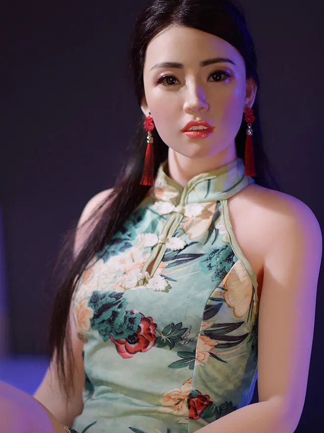 Xiaoyu 165cm Fair Skin Real Doll Photos Small Round Breast 6YE Doll Album Classic Eleglant Chinese Cheongsam Beauty Sex Doll Gallery