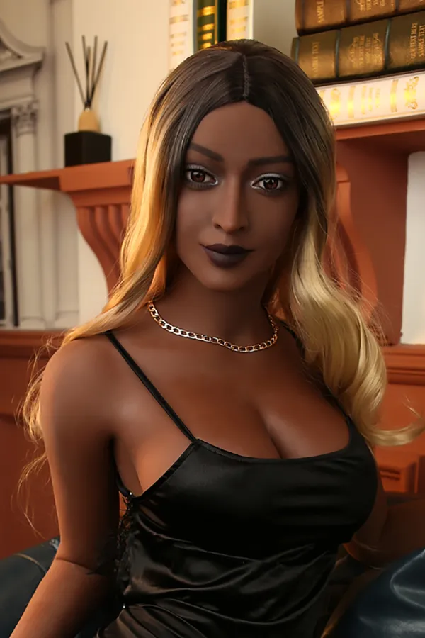 Irontech Sexy E-cup Black Sex Doll 164cm TPE  Slender Mature Ebony Love Dolls Blonde African-American Real Doll Bessie