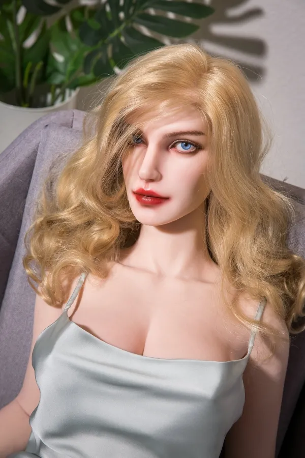 Curly Blonde Silicone 162cm (5.31ft) C-Cup Sex Doll Qita Doll Red Lips European Love Dolls Milf Real Doll-Monica