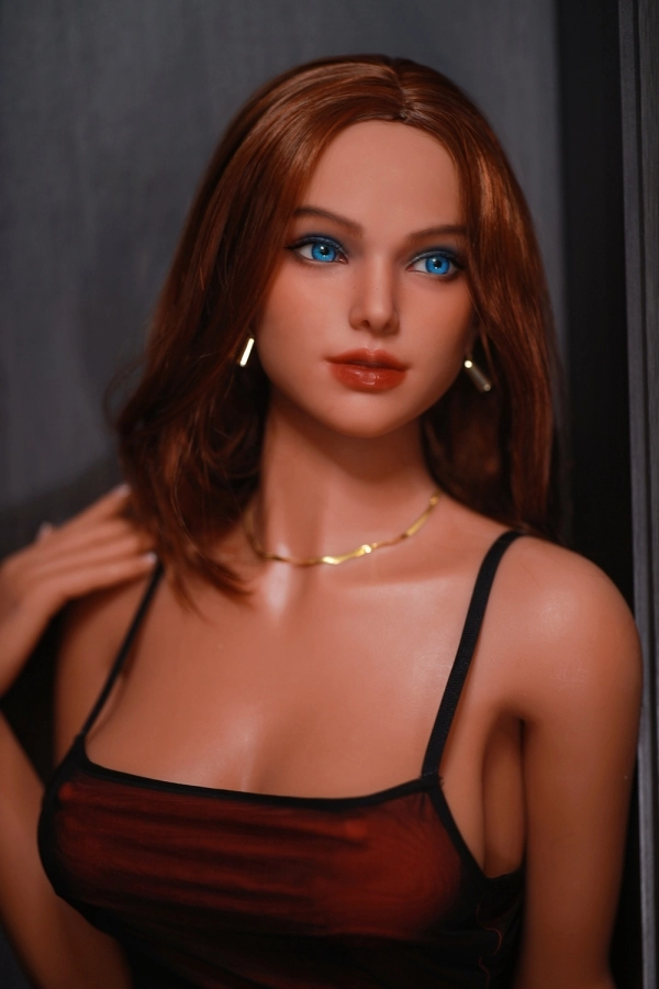 Mary TPE #43 Head Fire Doll Blue Eyes C-cup Sex Doll Brown Skin Medium Breast Real Dolls Elegant European Love Doll