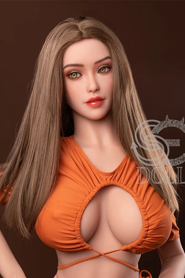 Vicky H Cup #20 Head SE Doll Long Straight Hair TPE Sex Dolls 157cm (5.15ft) Exquisite Makeup Real Doll Curvy American Love Doll